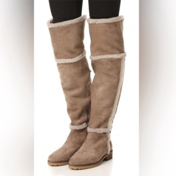 FRYE 6.5 Shearling Fur Lined Tamara OTK Over Knee Boots - Picture 4 of 5